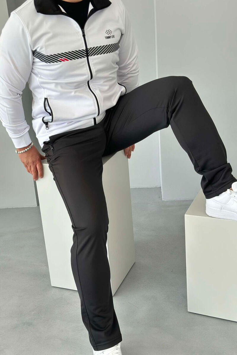 WRITTINGS JACKET+SWEATPANTS ONE COLOR MEN SET WHITE-E BARDHE - 3