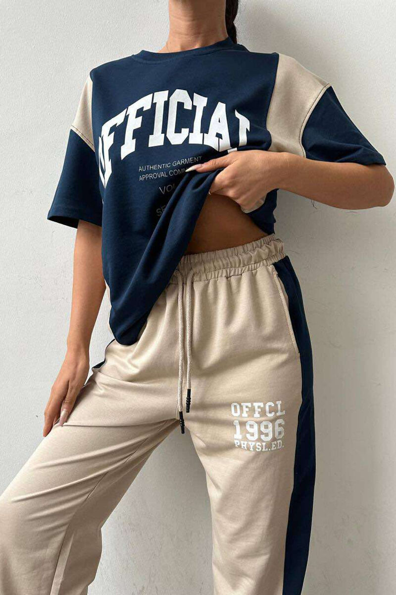 WRITTINGS JOGGERS+T-SHIRT WOMEN SET BLUE/BLU - 2