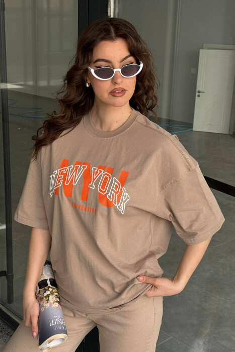 WRITTINGS NEW YORK WOMAN T-SHIRT BEIGE/BEZHE 