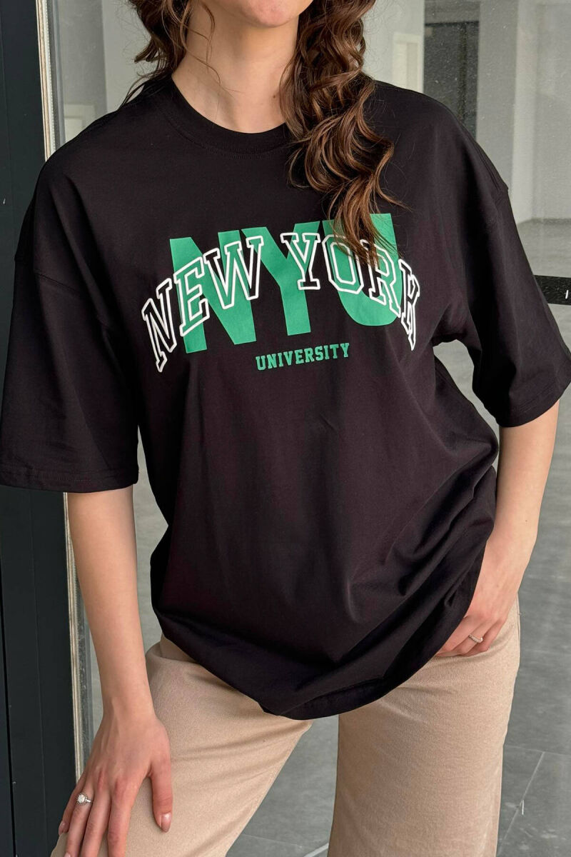 WRITTINGS NEW YORK WOMAN T-SHIRT BLACK/ E ZEZE - 2