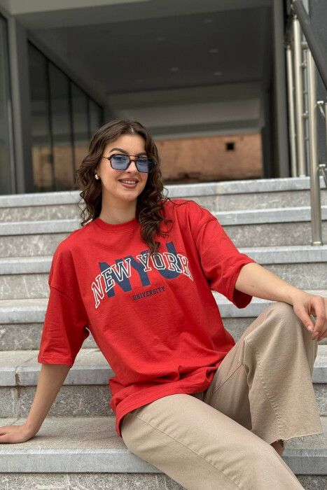 WRITTINGS NEW YORK WOMAN T-SHIRT ORANGE/PORTOKALLI 