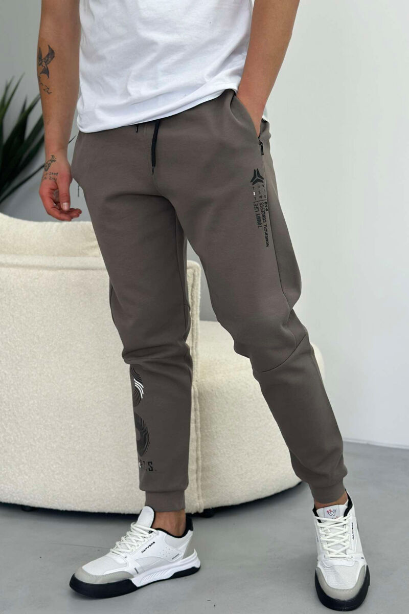 WRITTINGS ONE COLOR MEN SWEATPANTS BROWN/KAFE - 2