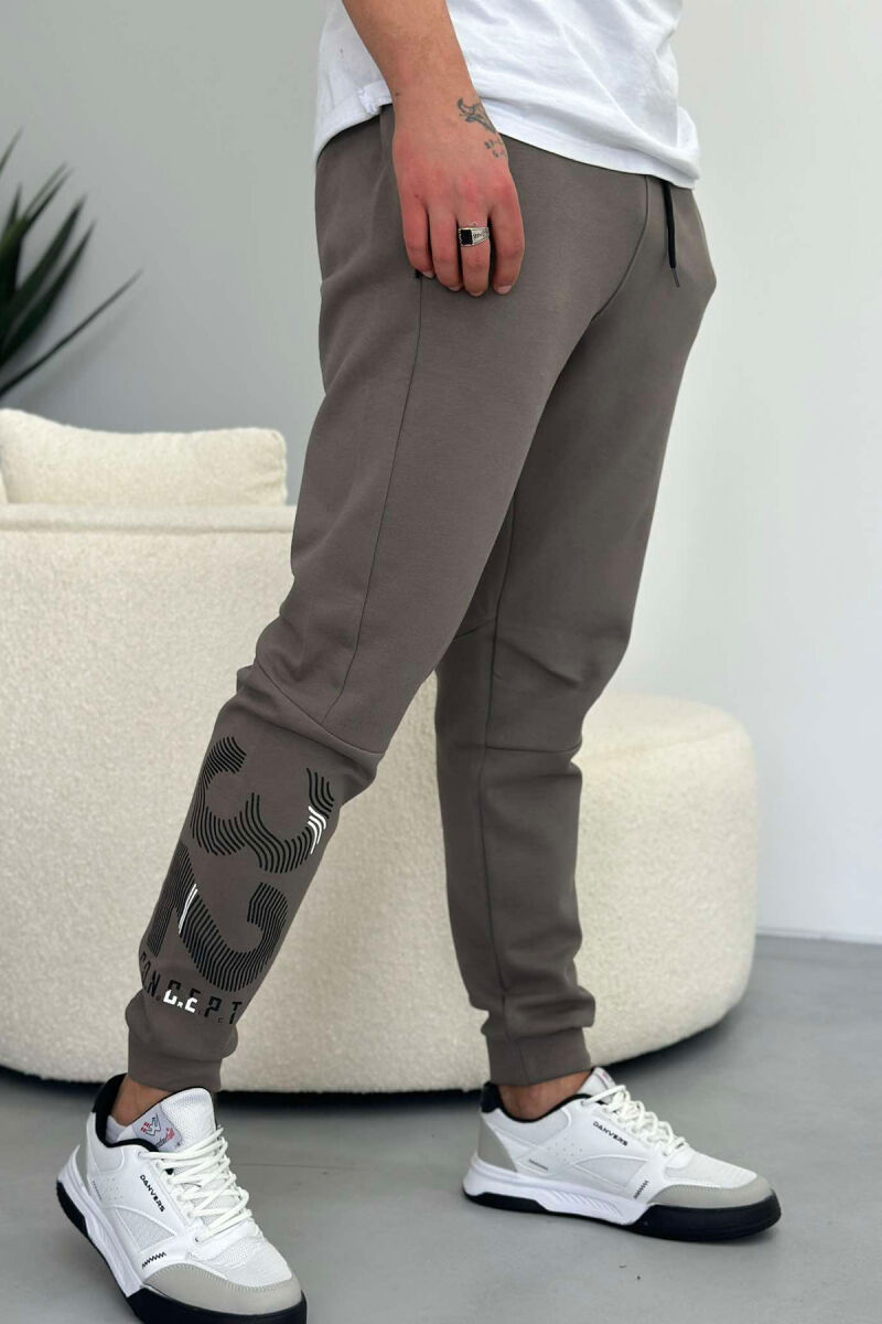 WRITTINGS ONE COLOR MEN SWEATPANTS BROWN/KAFE - 4