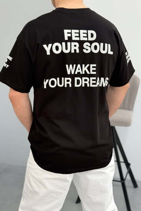 WRITTINGS ROUND NECK MEN T-SHIRT BLACK/ E ZEZE - 2
