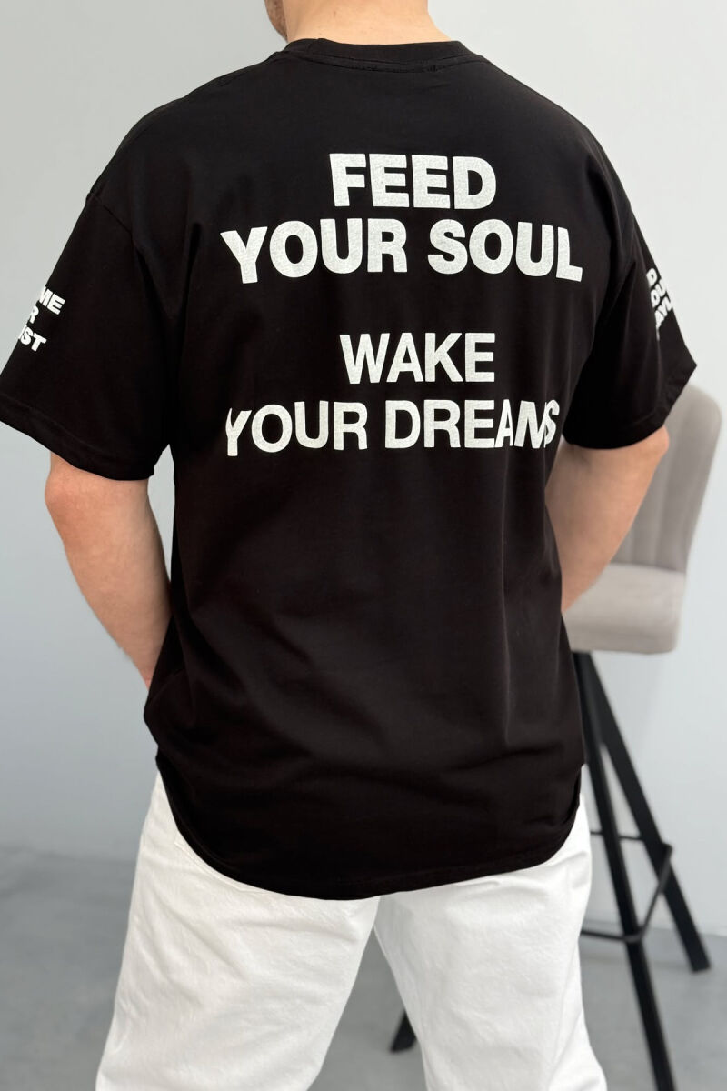 WRITTINGS ROUND NECK MEN T-SHIRT BLACK/ E ZEZE - 2
