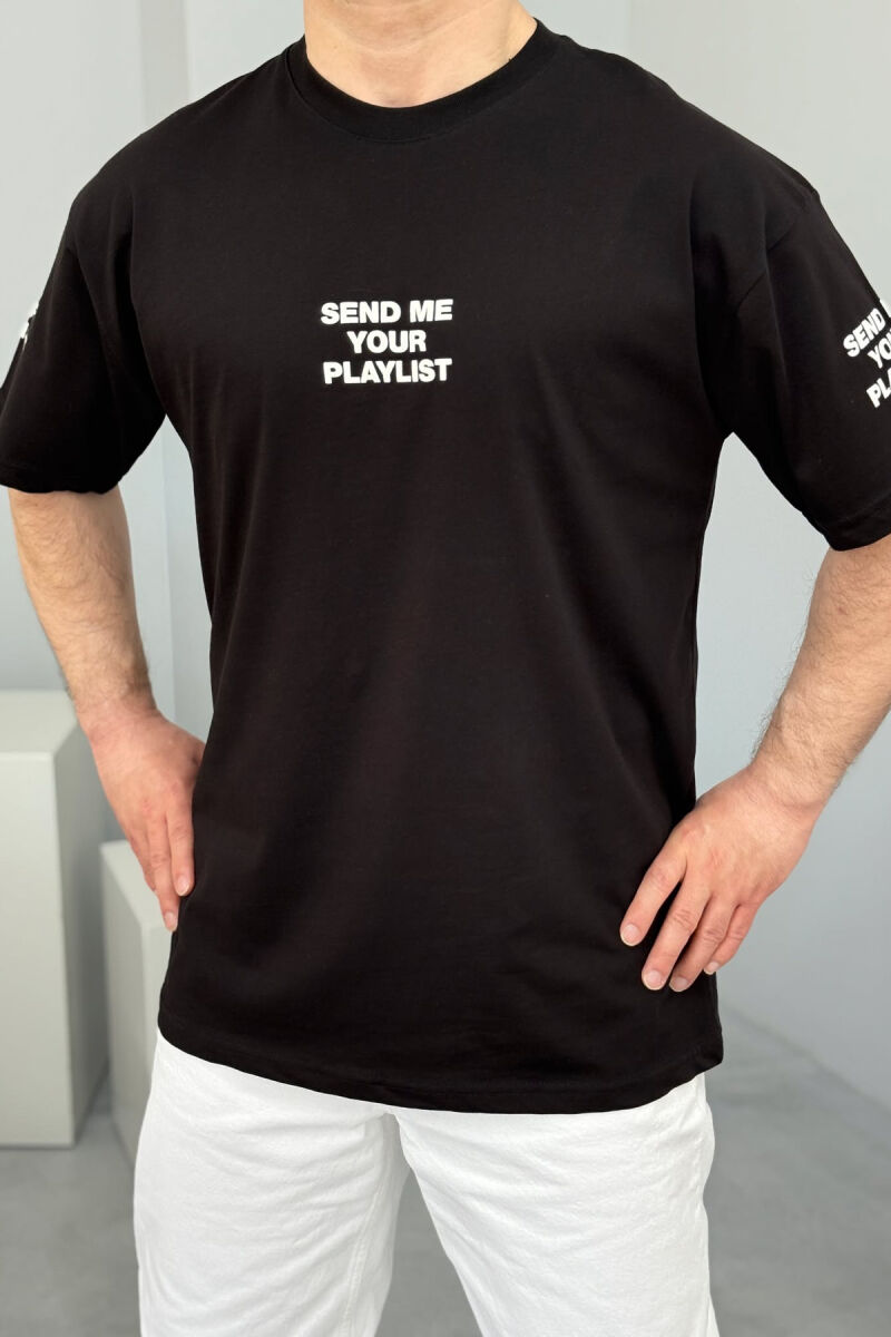 WRITTINGS ROUND NECK MEN T-SHIRT BLACK/ E ZEZE - 3