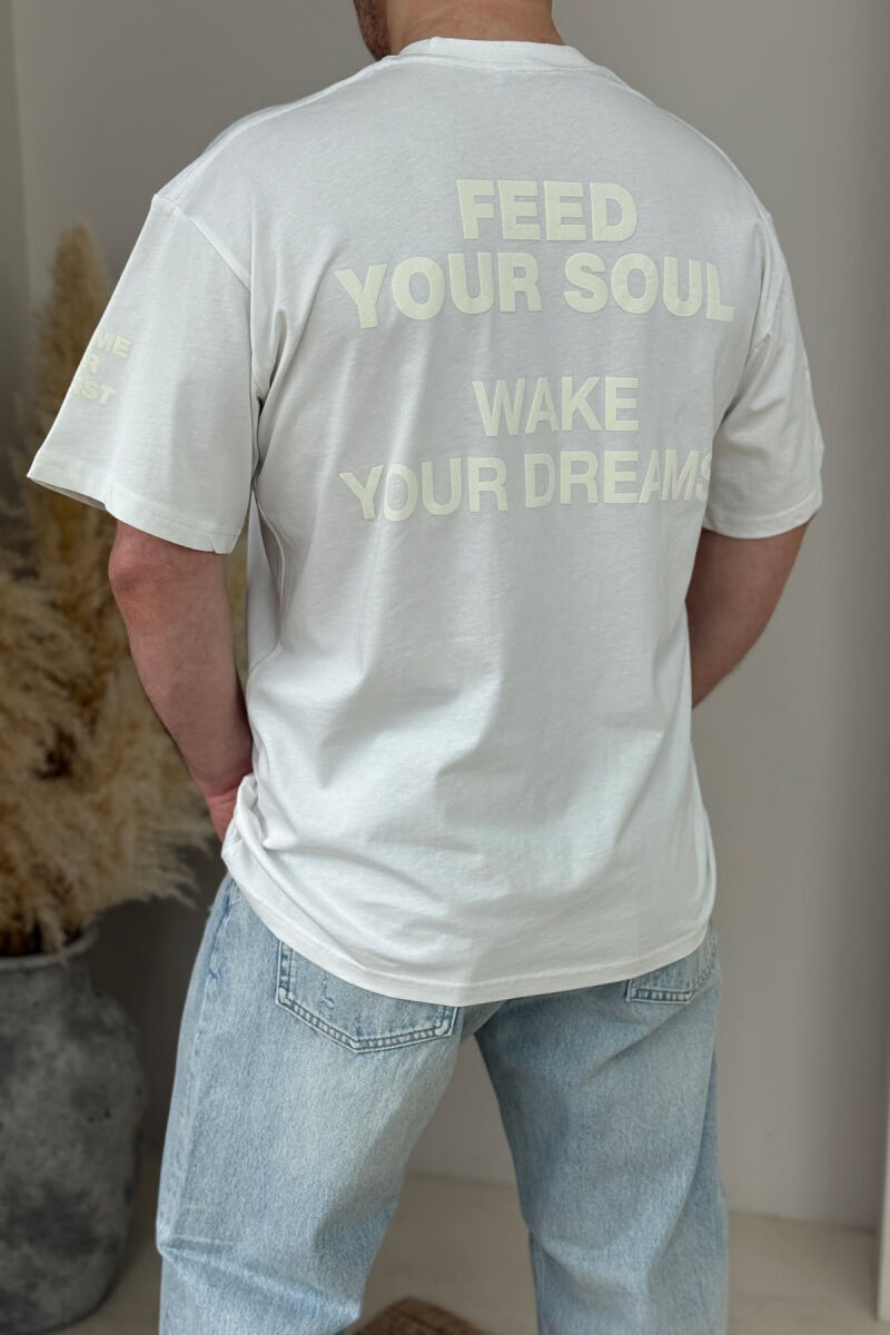 WRITTINGS ROUND NECK MEN T-SHIRT WHITE-E BARDHE - 3