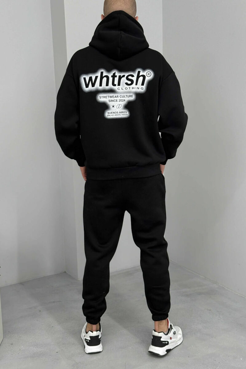 WRITTINGS SIMPLE HOODIE+JOGGERS FLUFFY MEN SET BLACK/ E ZEZE - 5
