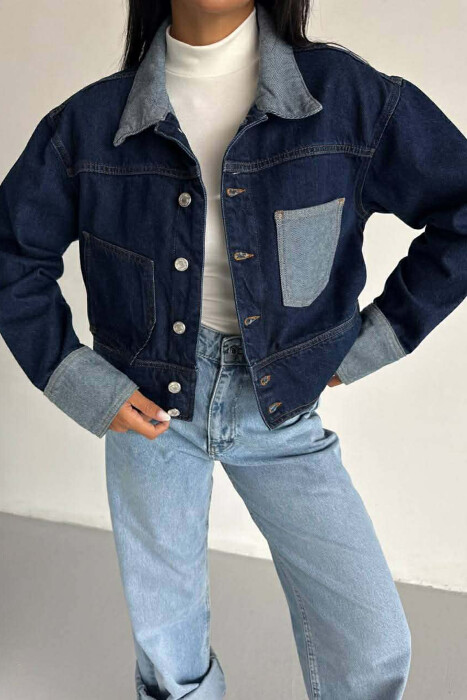 XHAKETE E SHKURTER ME DETAJ XHEPASH PER FEMRA NE NGJYRE BLU - 3