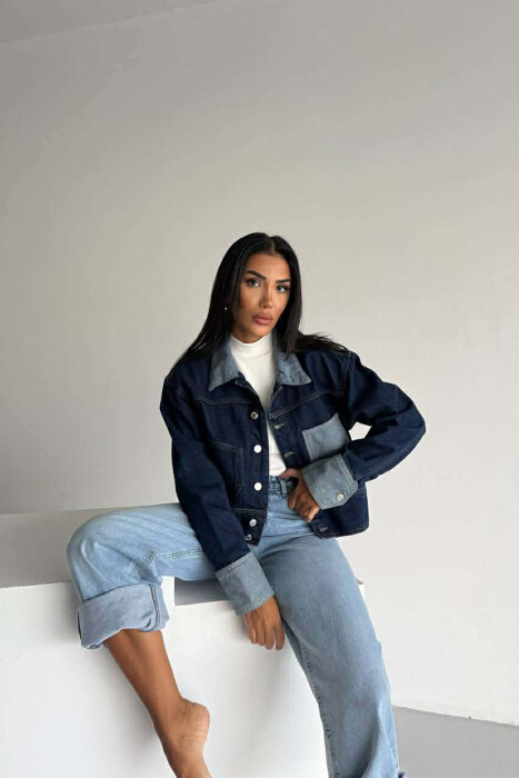 XHAKETE E SHKURTER ME DETAJ XHEPASH PER FEMRA NE NGJYRE BLU - 5