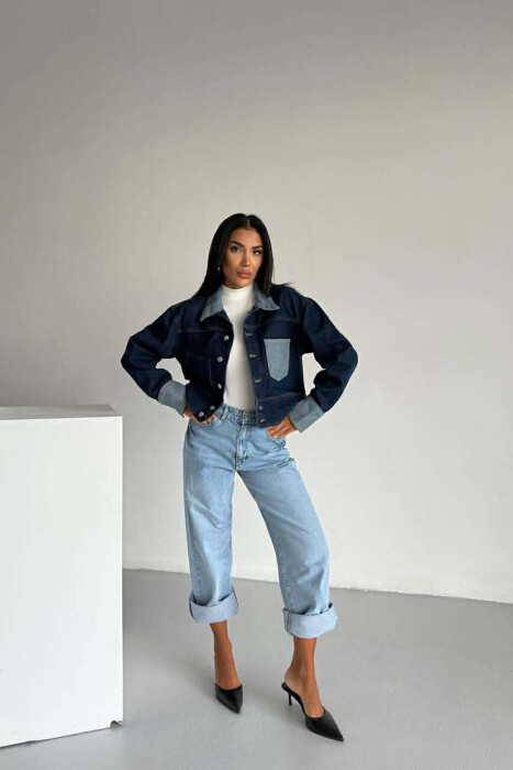 XHAKETE E SHKURTER ME DETAJ XHEPASH PER FEMRA NE NGJYRE BLU - 7