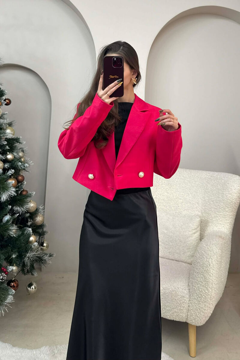 XHAKETE E SHKURTER ME DY BUTONA PER FEMRA NE NGJYRE CIKLAMI - 2