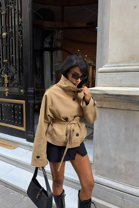 XHAKETE E SHKURTER ME JAKE TE LARTE PER FEMRA NE NGJYRE BEZHE - 4