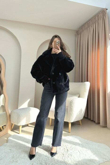 XHAKETE E SHKURTER PELLUSHI ME BUTONA PER FEMRA NE NGJYRE TE ZEZE - 4