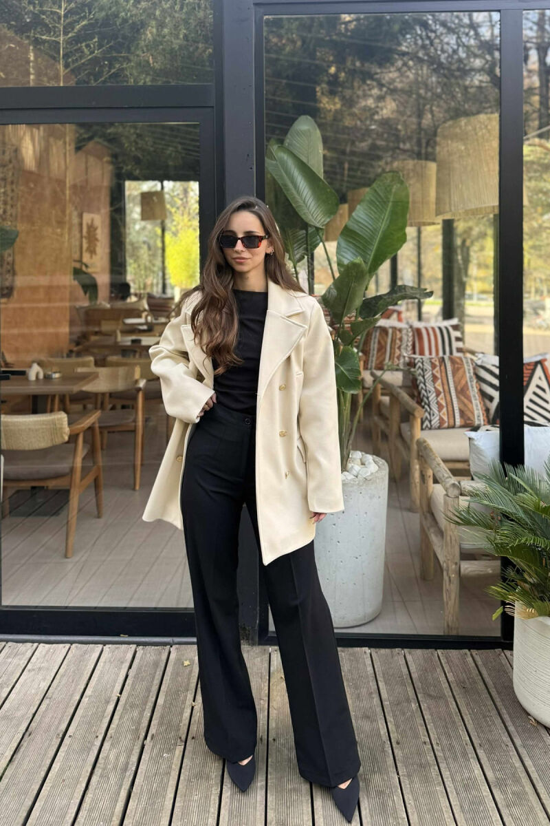 XHAKETE E THJESHTE ME DETAJIN E BUTONAVE GOLD PER FEMRA NE NGJYRE KREM - 5