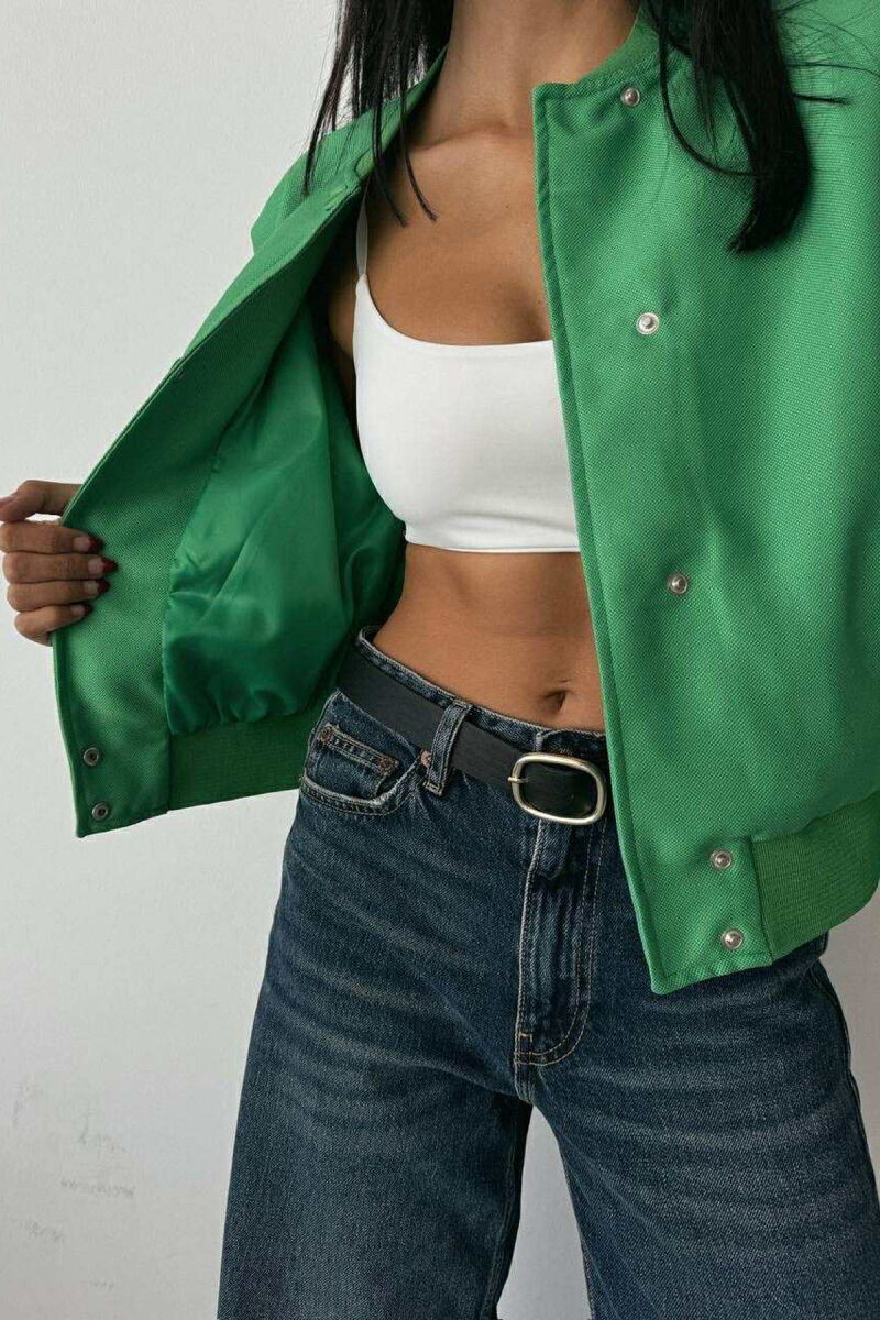 XHAKETË E THJESHTË NJË NGJYRËSHE ME KOPSA PËR FEMRA NË NGJYRË JESHILE - 3