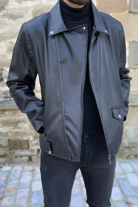 XHAKETË E THJESHTË NJË NGJYRËSHE PËR MESHKUJ NË NGJYRË TË ZEZË - 3