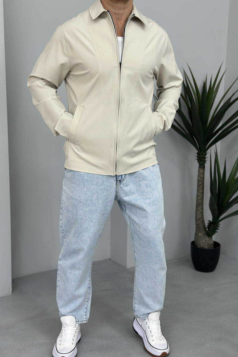 XHAKETË E THJESHTË NJËNGJYRËSHE PËR MESHKUJ NË NGJYRËN BEZHË - 1