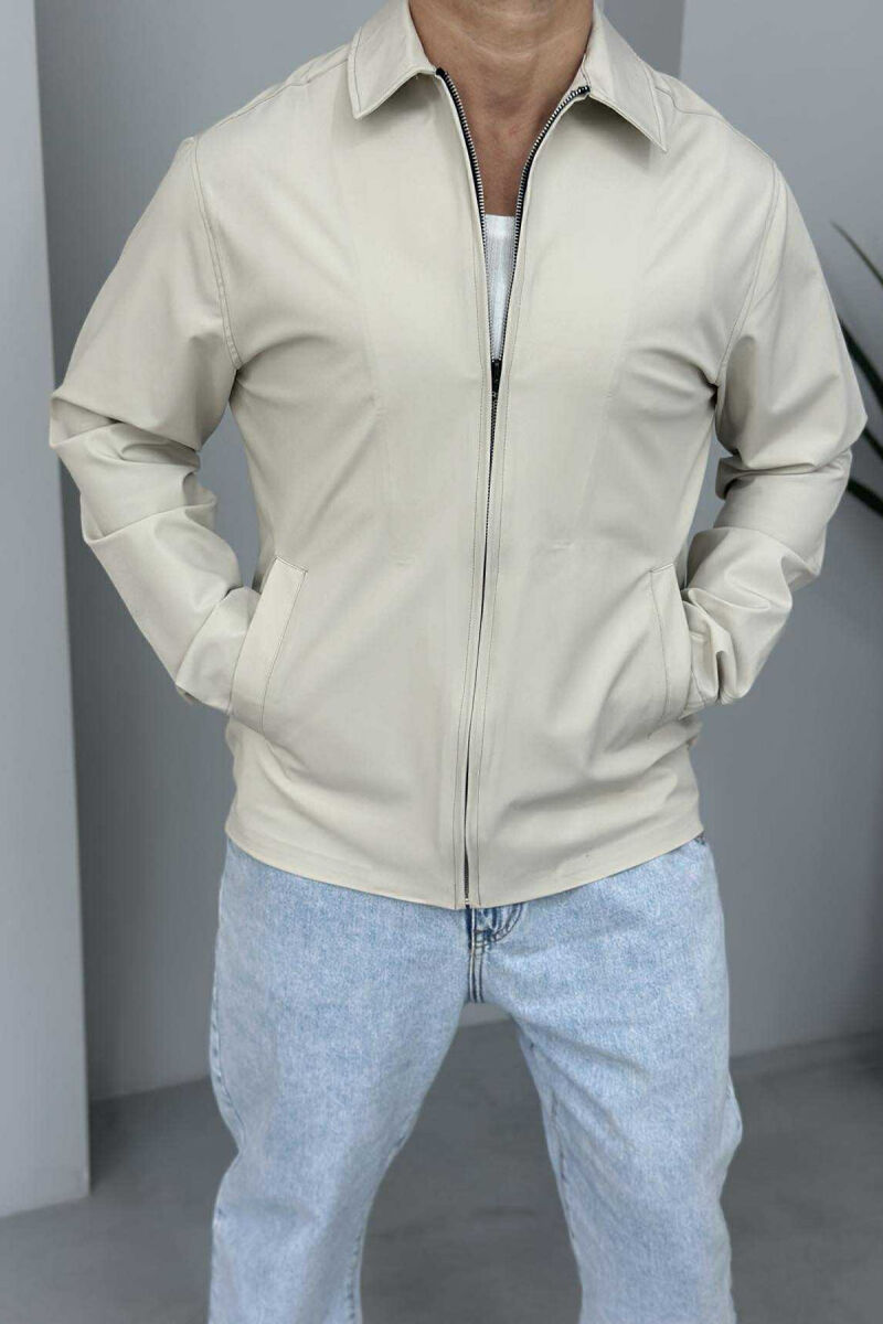 XHAKETË E THJESHTË NJËNGJYRËSHE PËR MESHKUJ NË NGJYRËN BEZHË - 2