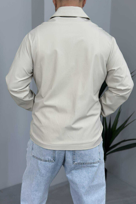 XHAKETË E THJESHTË NJËNGJYRËSHE PËR MESHKUJ NË NGJYRËN BEZHË - 3