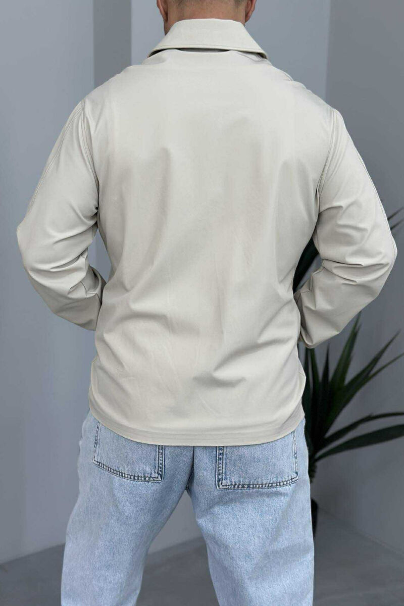 XHAKETË E THJESHTË NJËNGJYRËSHE PËR MESHKUJ NË NGJYRËN BEZHË - 3