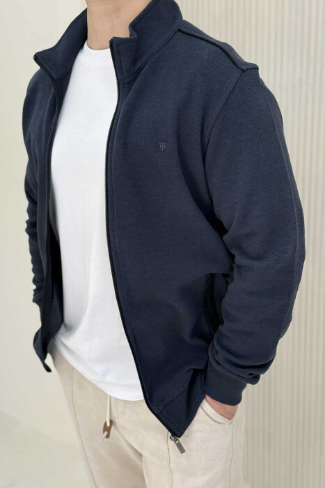 XHAKETË E THJESHTË NJËNGJYRËSHE ME ZINXHIR PËR MESHKUJ NË NGJYRËN BLU TË ERRËT - 3