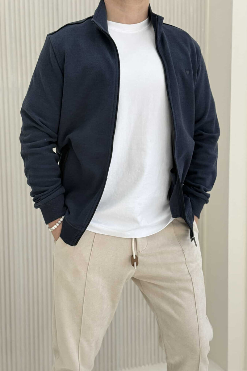 XHAKETË E THJESHTË NJËNGJYRËSHE ME ZINXHIR PËR MESHKUJ NË NGJYRËN BLU TË ERRËT - 5