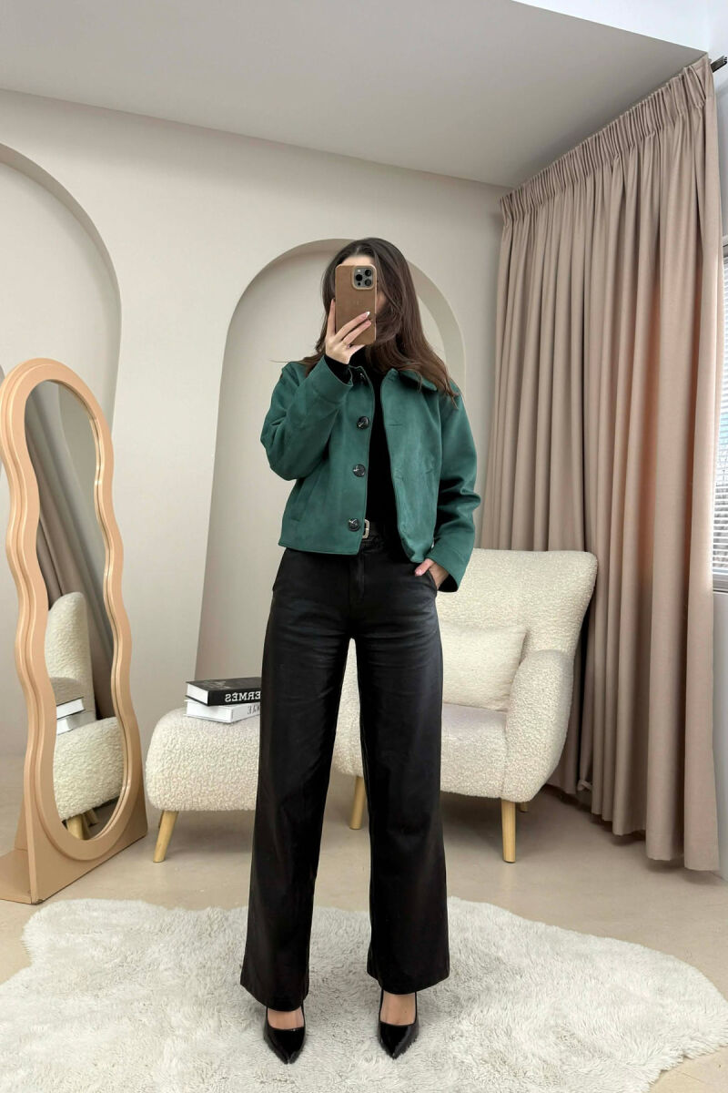 XHAKETE KAMOSHI NJE NGJYRESHE ME BUTONA PER FEMRA NE NGJYRE JESHILE - 3