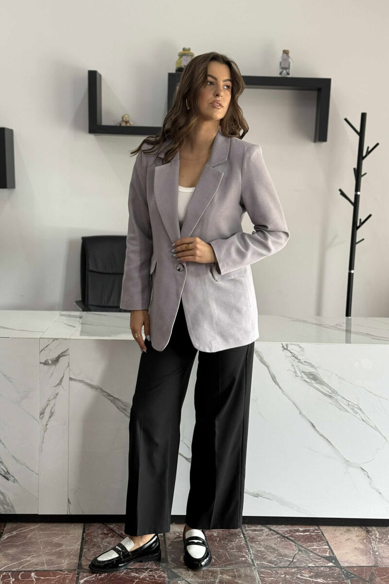 XHAKETË KLASIKE E THJESHTË NJË NGJJYRËSHE PËR FEMRA NË NGJYRËN GRI - 1