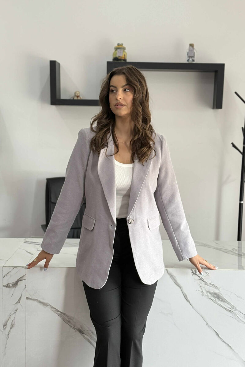 XHAKETË KLASIKE E THJESHTË NJË NGJJYRËSHE PËR FEMRA NË NGJYRËN GRI - 2