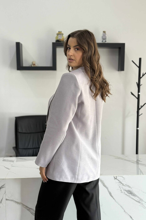 XHAKETË KLASIKE E THJESHTË NJË NGJJYRËSHE PËR FEMRA NË NGJYRËN GRI - 4