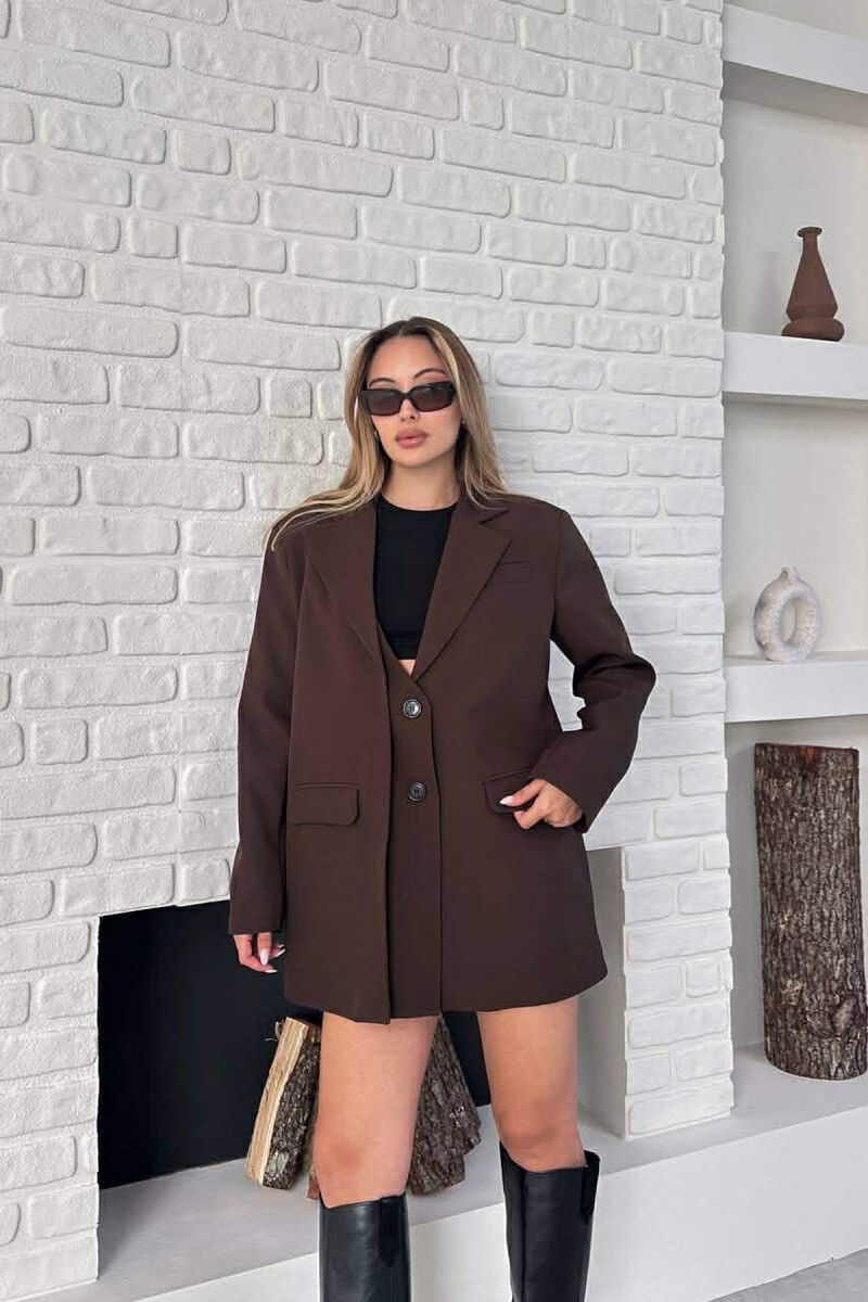 XHAKETE KLASIKE ME BUTONA PER FEMRA NE NGJYRE KAFE - 3