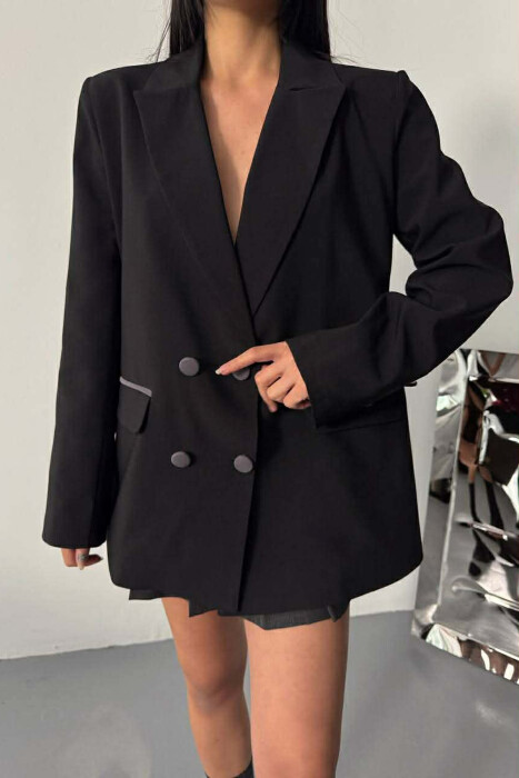 XHAKETE KLASIKE ME DETAJIN E XHEPAVE NE PJESEN PARA PER FEMRA NE NGJYRE TE ZEZE - 4