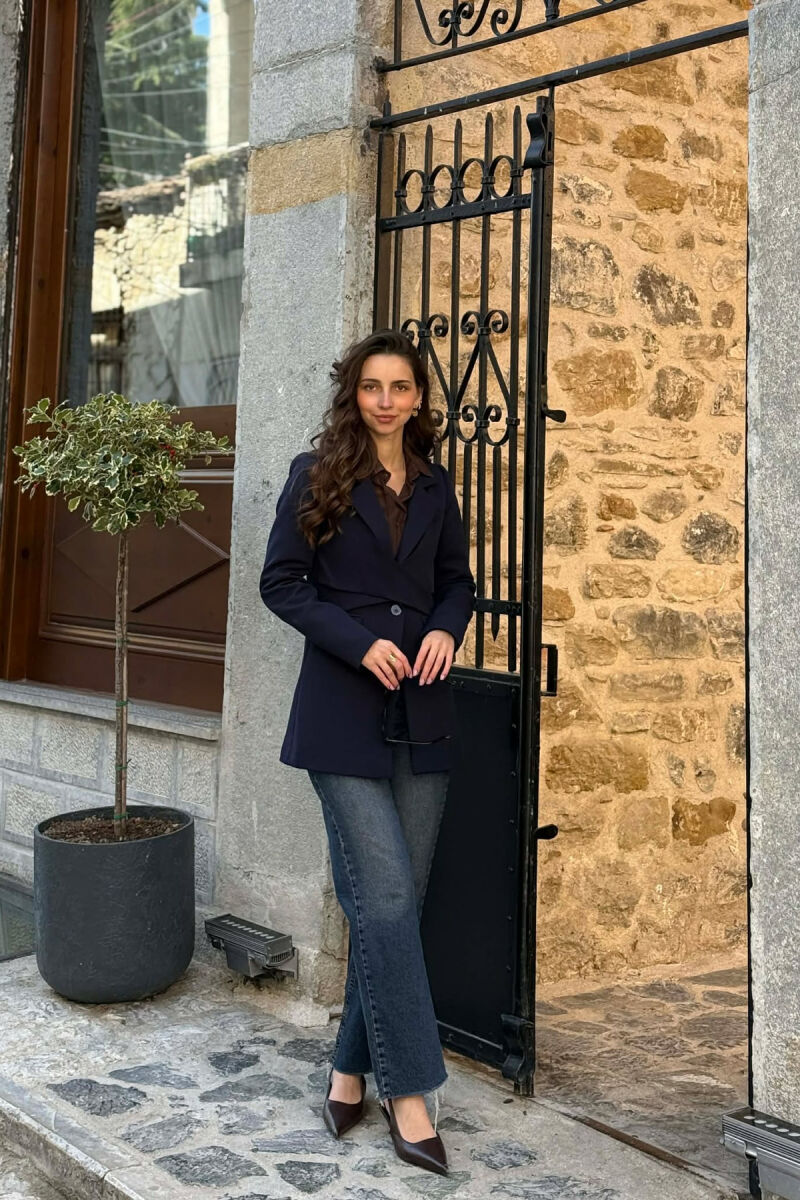 XHAKETE KLASIKE ME LIDHESE PER FEMRA NE NGJYRE BLU TE ERRET - 4