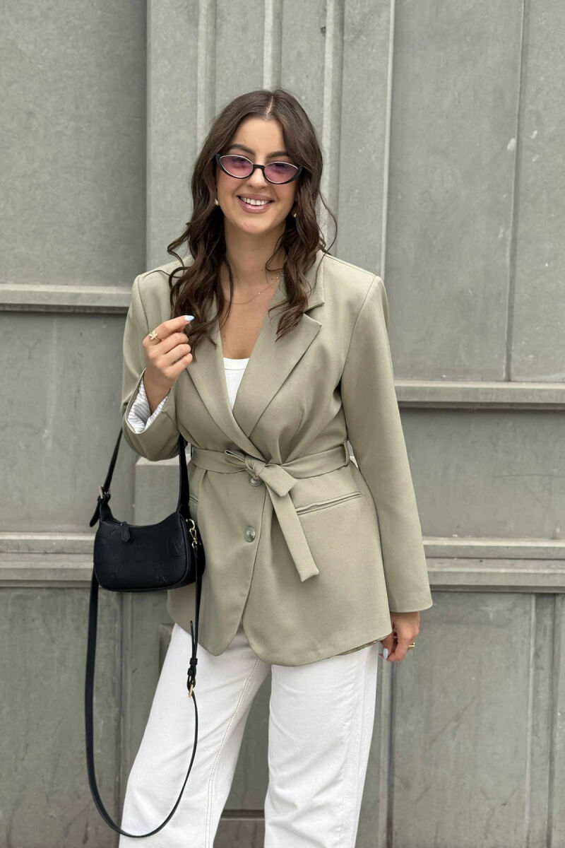 XHAKETË KLASIKE NJËNGJYRËSHE PËR FEMRA NË NGJYRËN MENTE - 3