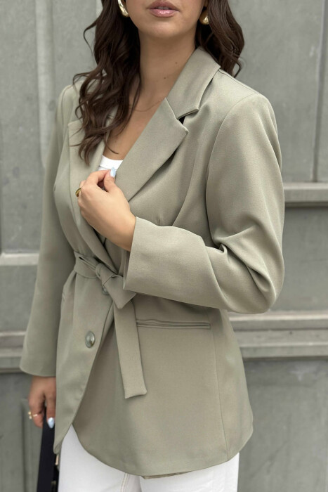 XHAKETË KLASIKE NJËNGJYRËSHE PËR FEMRA NË NGJYRËN MENTE - 4