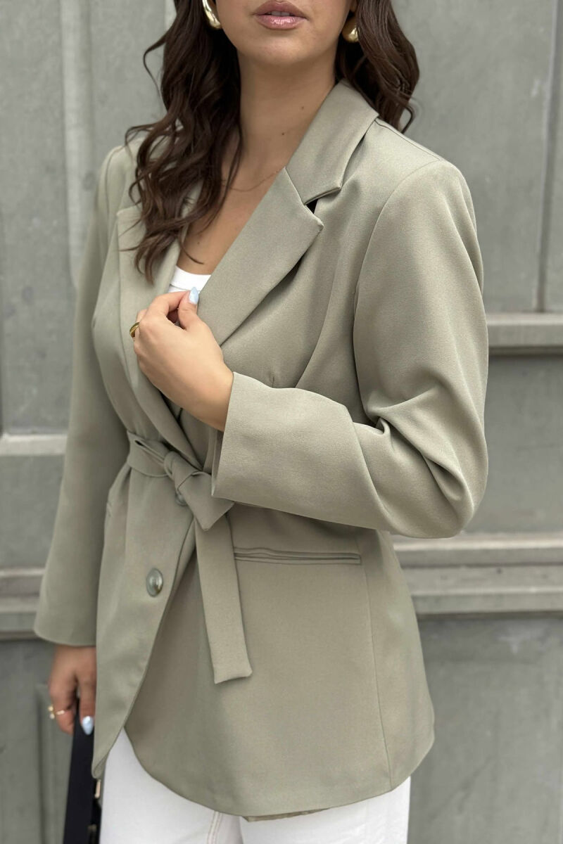 XHAKETË KLASIKE NJËNGJYRËSHE PËR FEMRA NË NGJYRËN MENTE - 4