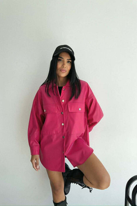 XHAKETE LEKURE ME BUTONA PER FEMRA NE NGJYRE CIKLAMI - 2