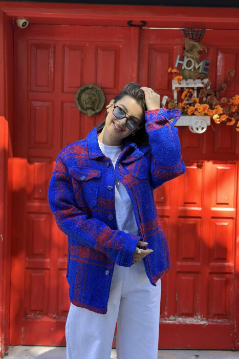 XHAKETË ME DETAJIN E XHEPAVE DHE ME KOPSA PËR FEMRA NË NGJYRËN BLU - 5