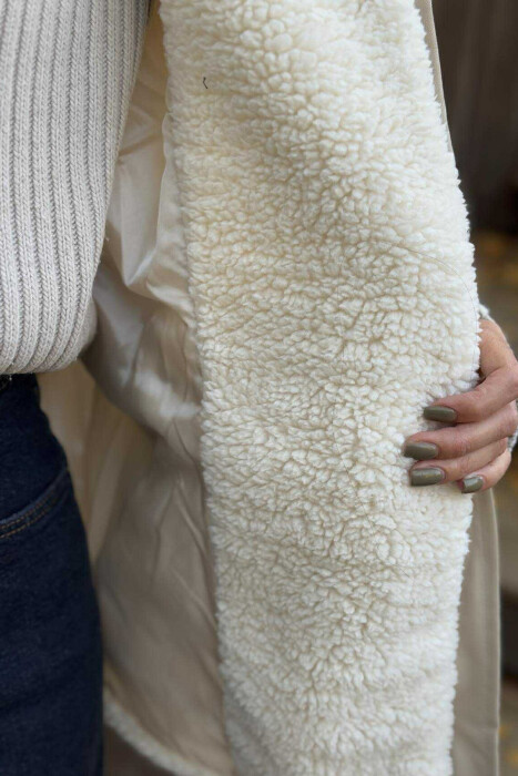 XHAKETË ME PUSH PËR FEMRA NË NGJYRË KREM - 7