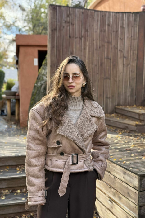 XHAKETË ME PUSH PËR FEMRA NË NGJYRËN KAFE - 8