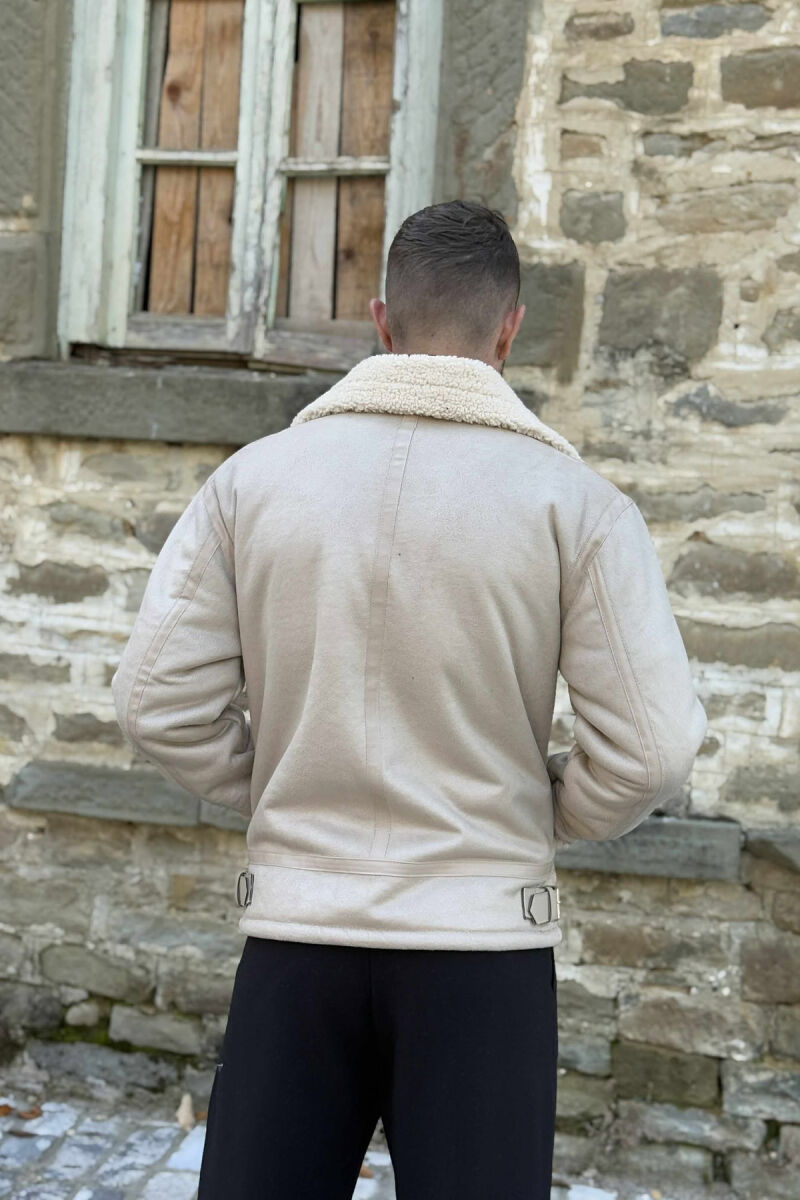 XHAKETË ME PUSH PËR MESHKUJ NË NGJYRËN KREM - 2