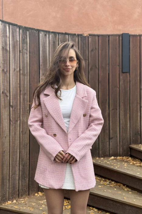 XHAKETE NJE NGJYRESHE ME BUTONA GOLD PER FEMRA NE NGJYRE PUDER - 6