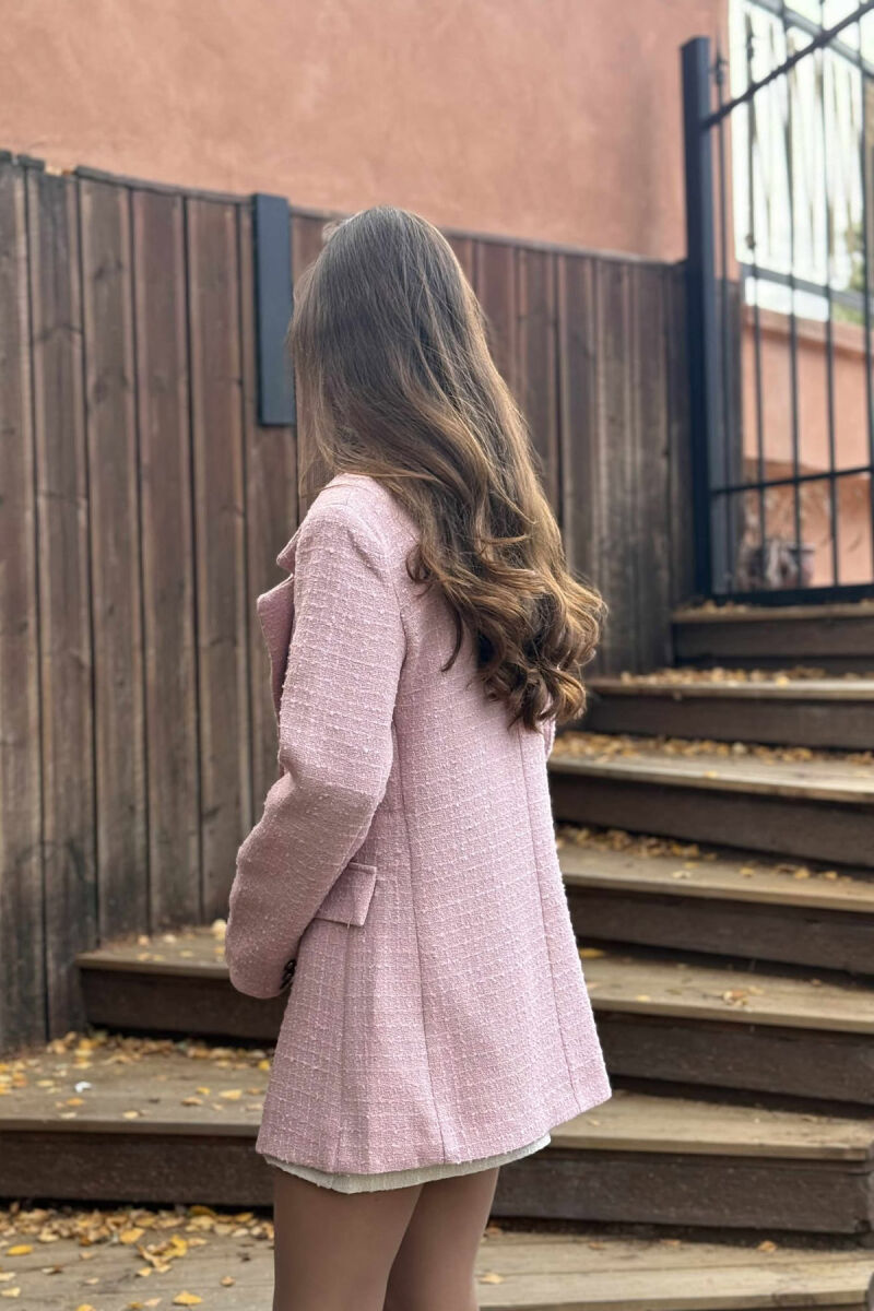 XHAKETE NJE NGJYRESHE ME BUTONA GOLD PER FEMRA NE NGJYRE PUDER - 8