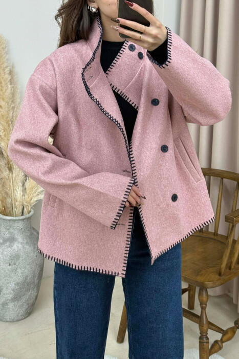 XHAKETE NJE NGJYRESHE ME BUTONA PER FEMRA NE NGJYRE ROZE - 5