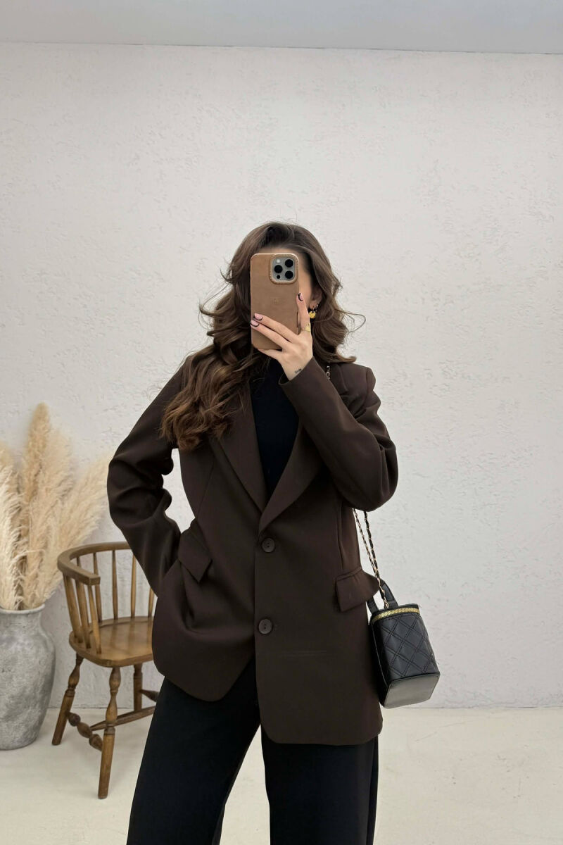 XHAKETE NJE NGJYRESHE ME DETAJIN E LIDHESES PER FEMRA NE NGJYRE KAFE - 1