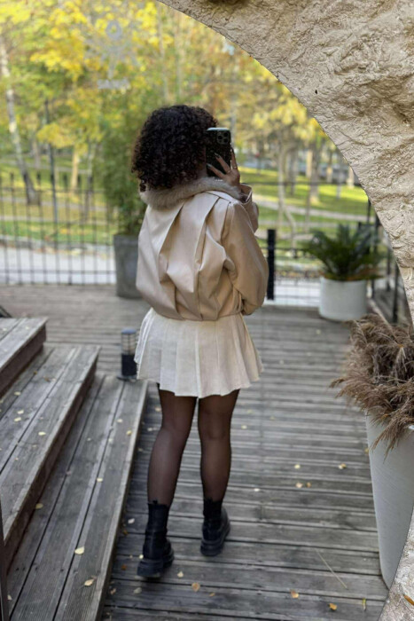 XHAKETË NJË NGJYRËSHE ME GËZOF TË SHKËPUTSHËM PËR FEMRA NË NGJYRË KREM - 7