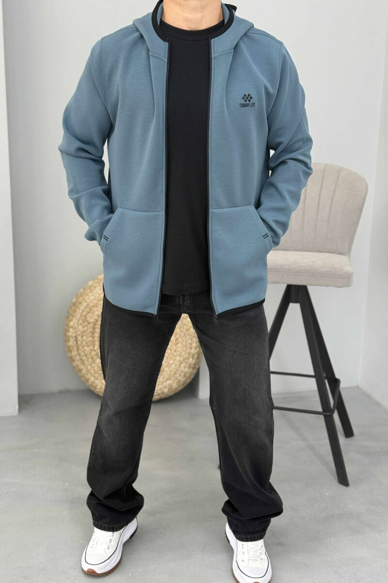 XHAKETË PAMBUKU E THJESHTË NJËNGJYRËSHE PËR MESHKUJ NË NGJYRË GURKALI - 1