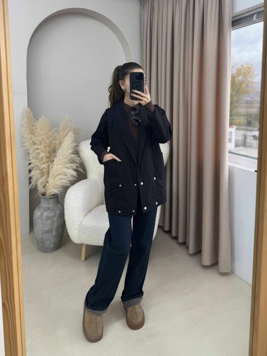 XHAKETË XHINS ME KOPSA PËR FEMRA NË NGJYRËN E ZEZË - 3