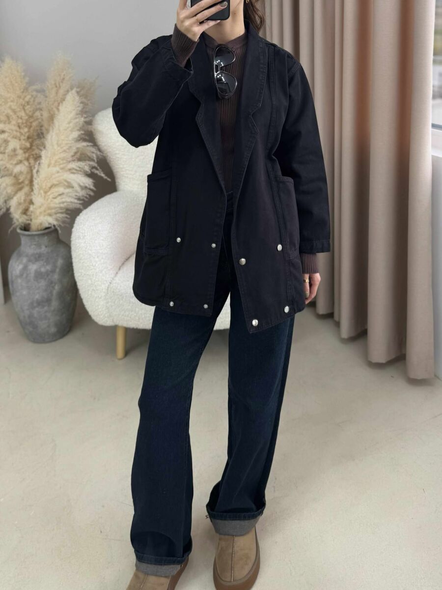 XHAKETË XHINS ME KOPSA PËR FEMRA NË NGJYRËN E ZEZË - 4